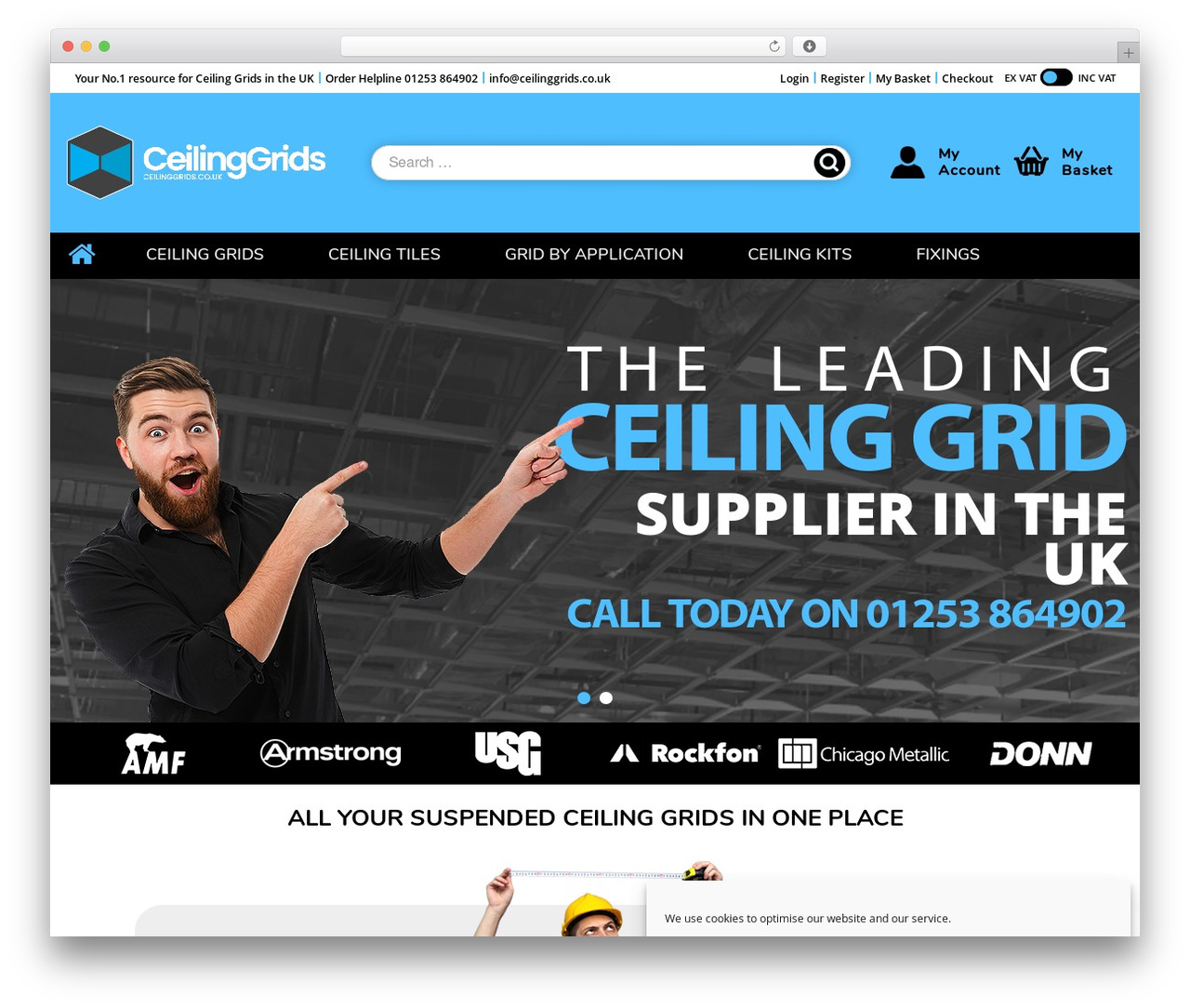 Grid WordPress page theme - ceilinggrids.co.uk