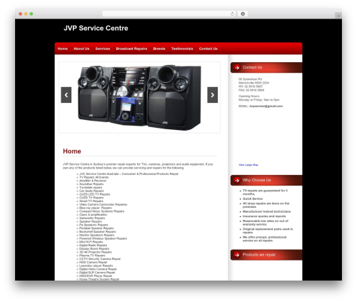 WordPress website theme intrepidity - jvpservicecentre.com.au