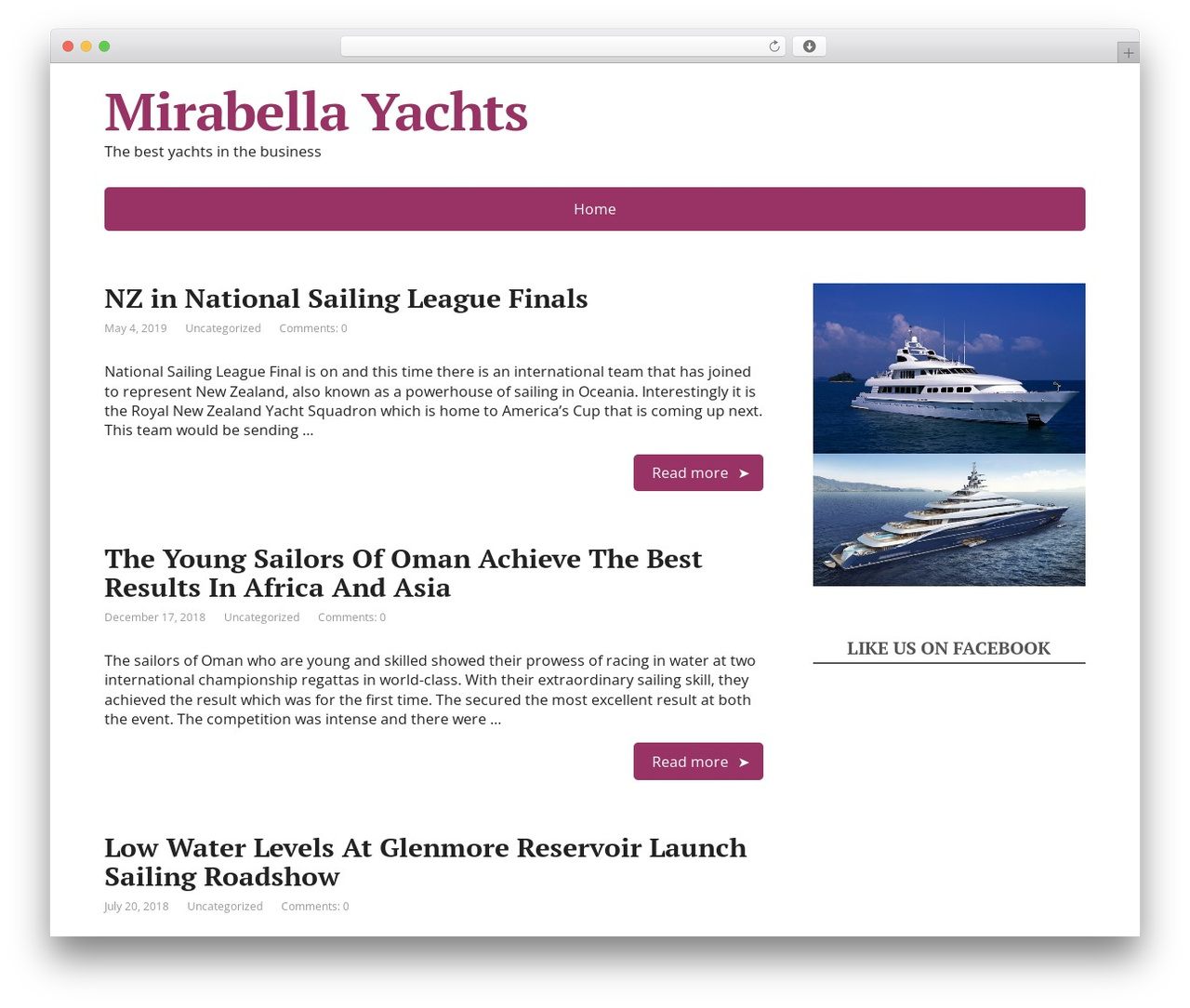 Basic WordPress theme free - mirabella-yachts.com