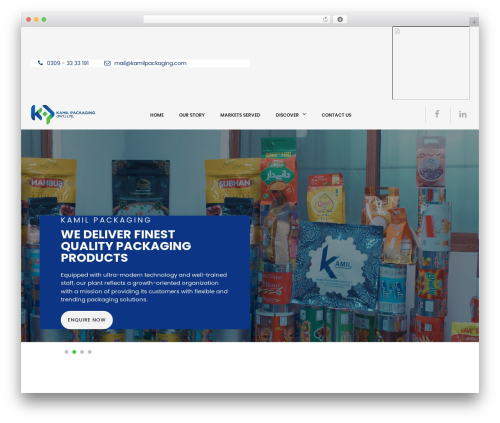Kamil Packaging - WordPress theme - kamilpackaging.com