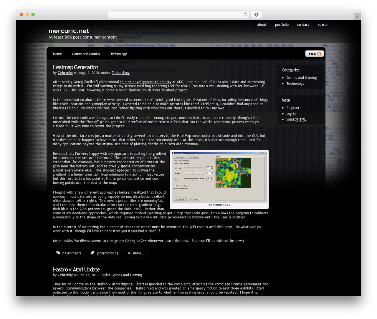Pixel WordPress theme design - mercuric.net
