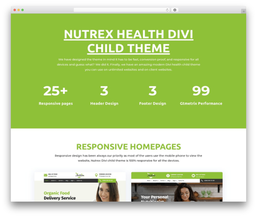 WordPress theme Divi - nutrex.duogeeks.com