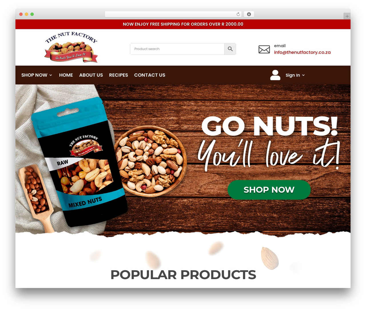 Divi Child WP theme - thenutfactory.co.za