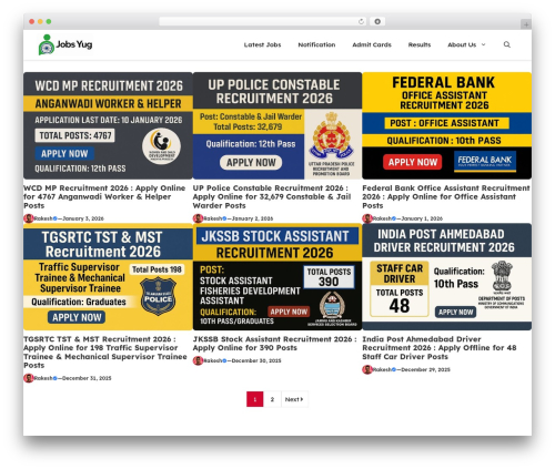 GeneratePress WordPress theme - jobsyug.com