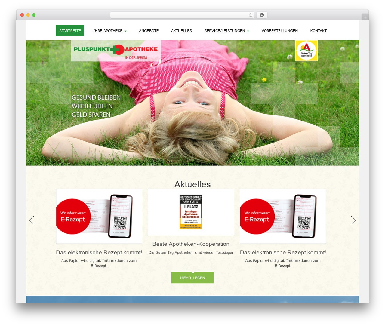 WordPress theme Pluspunkt - pluspunkt-apotheke-cottbus.de