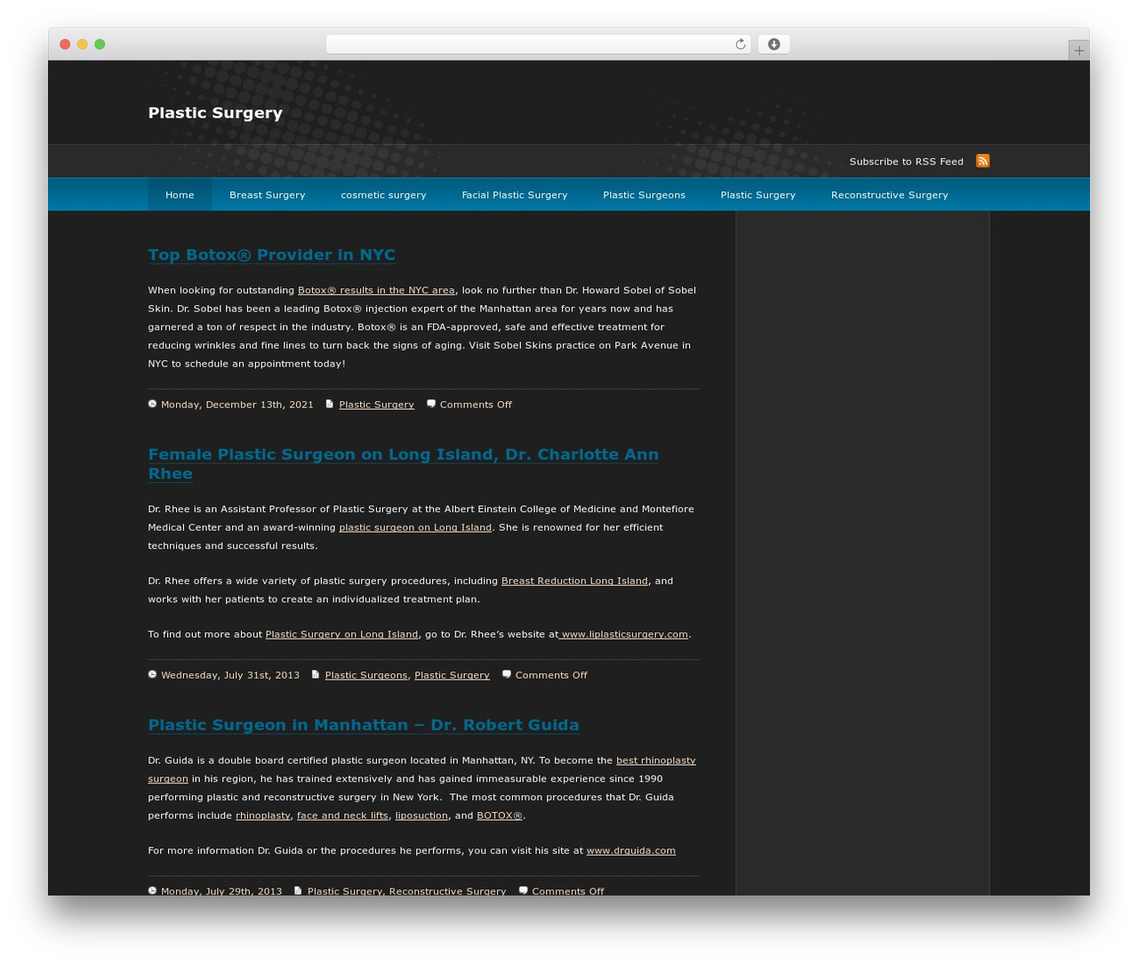 deCoder WordPress theme - plasticsurgeonblogger.com