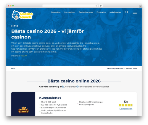 TC/SC theme WordPress - casinocoach.se