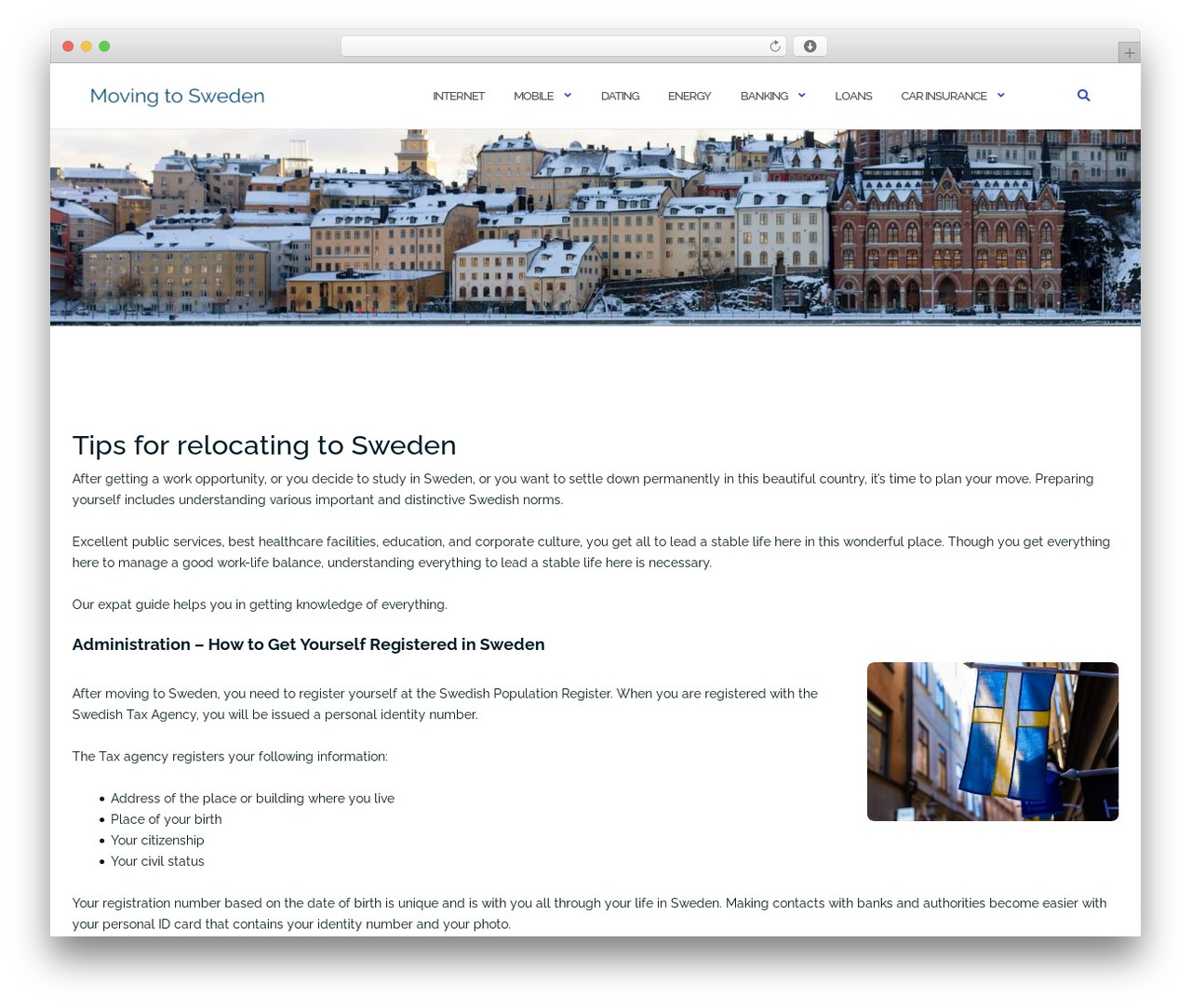 Theme WordPress Shapely - moving-to-sweden.se