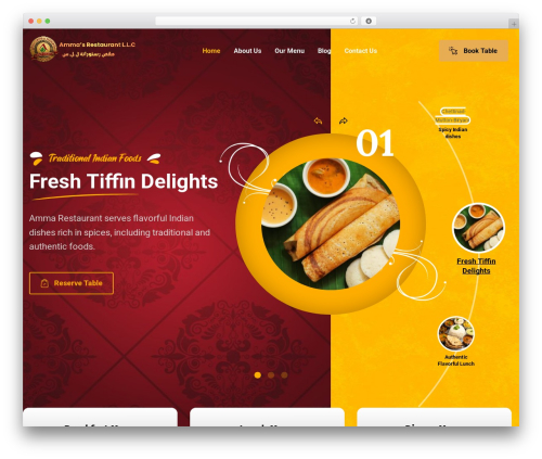 WordPress theme Savour - ammasrestaurant.com