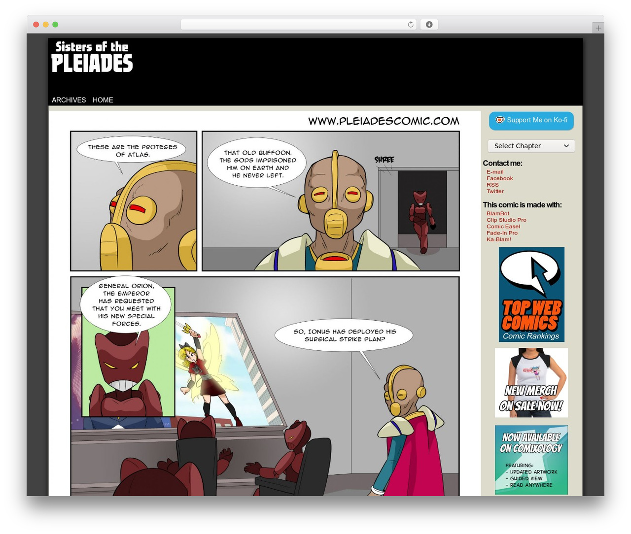 ComicPress WordPress theme design - pleiadescomic.com