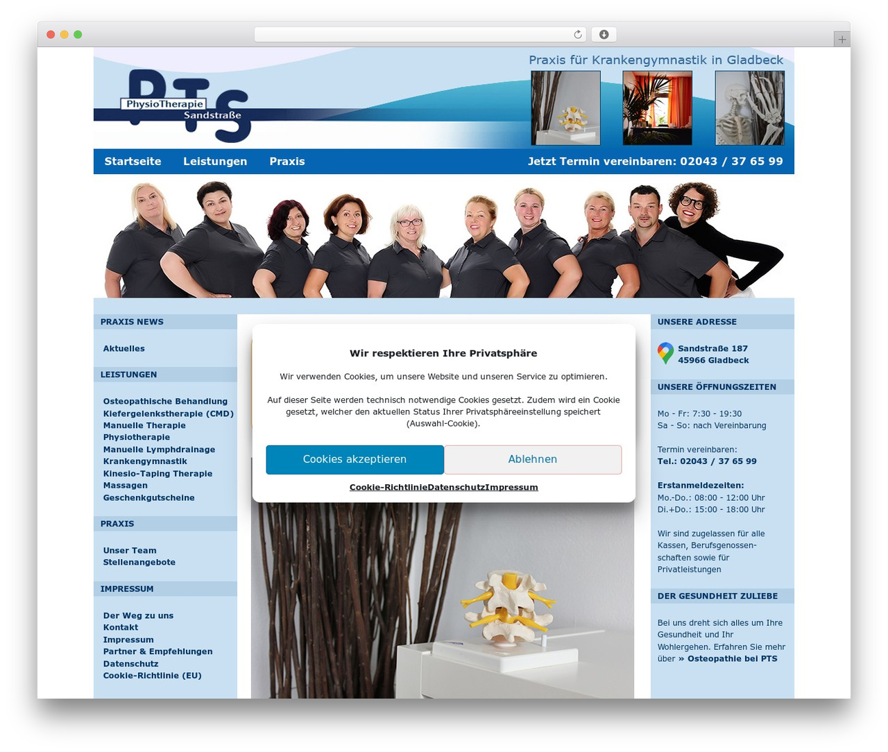 os WordPress theme - pts-gladbeck.de
