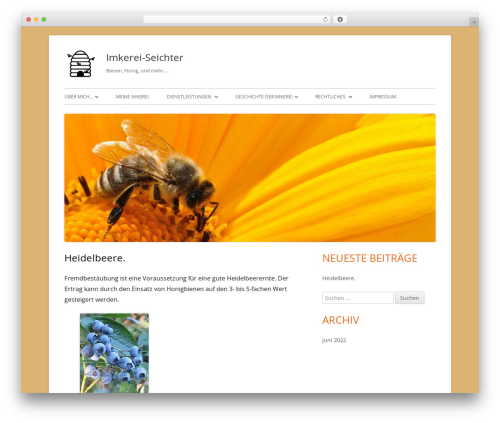 Tiny Framework WordPress theme - imkerei-seichter.com