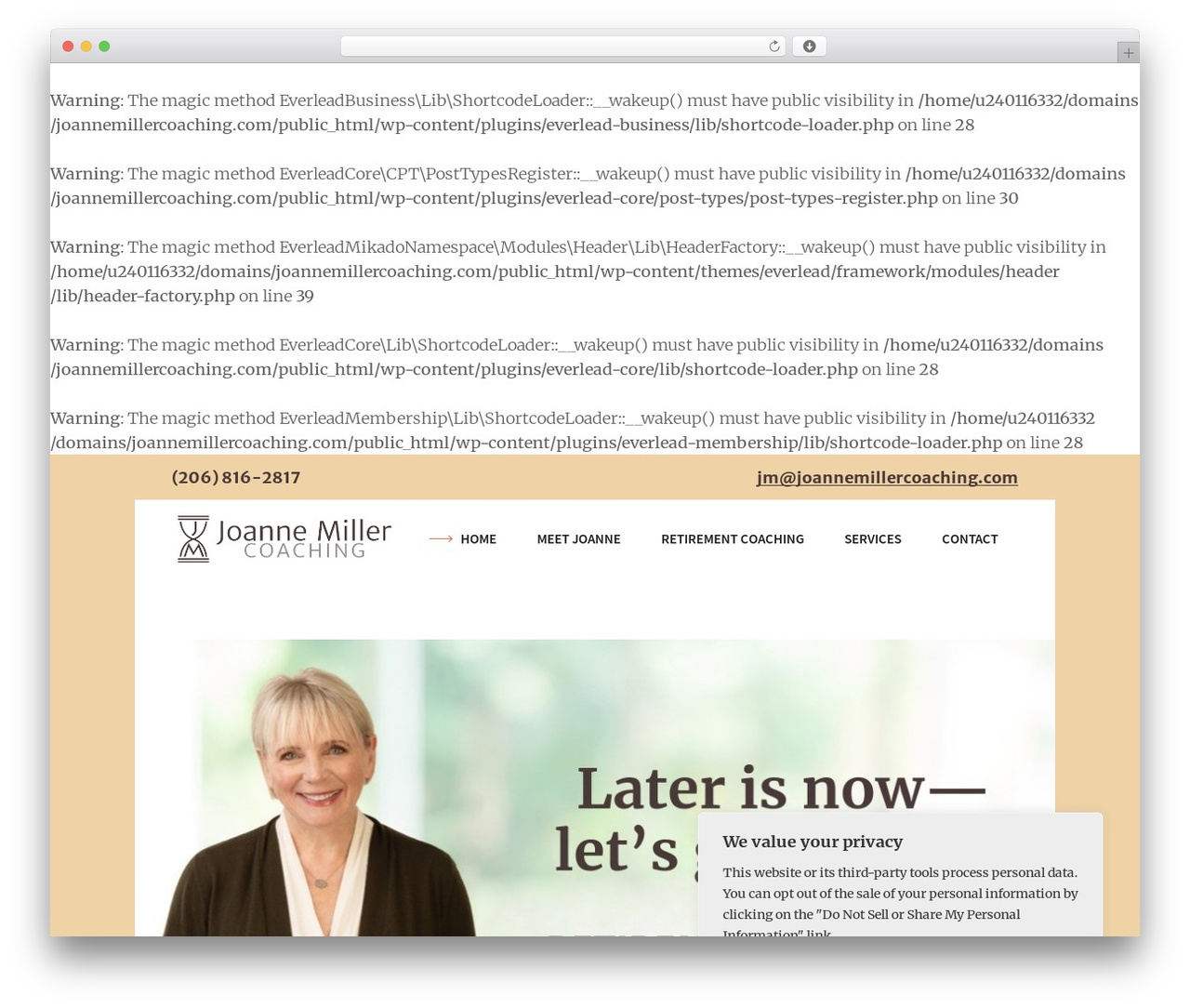 WordPress theme Everlead - joannemillercoaching.com