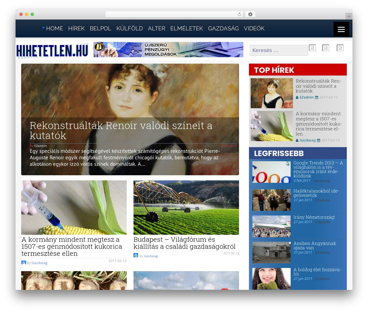 WordPress theme Layout Builder - hihetetlen.hu