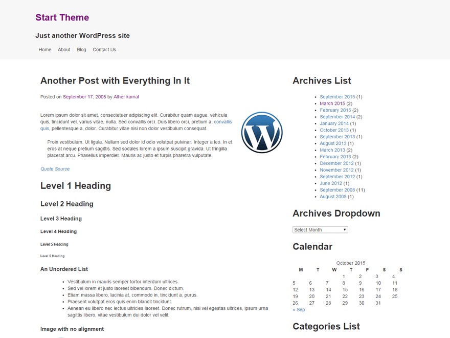 Theme WordPress plasters Theme WordPress plasters