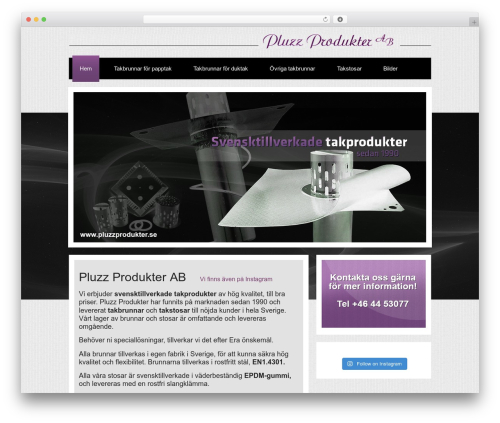 WordPress theme web - pluzzprodukter.se