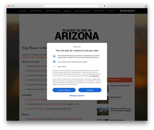 Theia post slider WordPress plugin - placestoseeinarizona.com