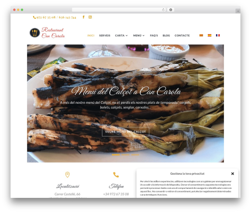 Divi WordPress theme - restaurantcancarola.cat