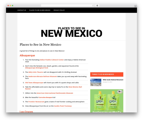 Hickory WordPress theme - placestoseeinnewmexico.com