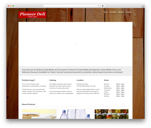 Proyecto theme WordPress - pioneerdeli.com