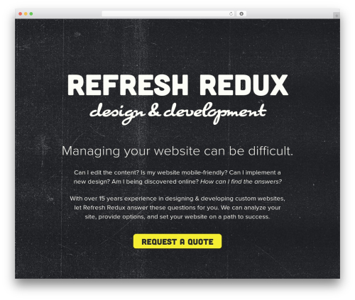 Refresh WordPress website theme - refreshredux.com