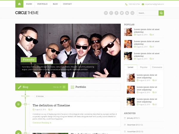 Circle Free WordPress news theme