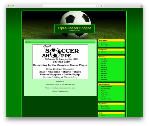 Soccer WordPress shopping theme - fryesoccer.com