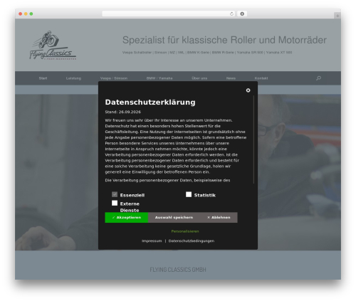 Vantage Premium WordPress theme - flyingclassics.de