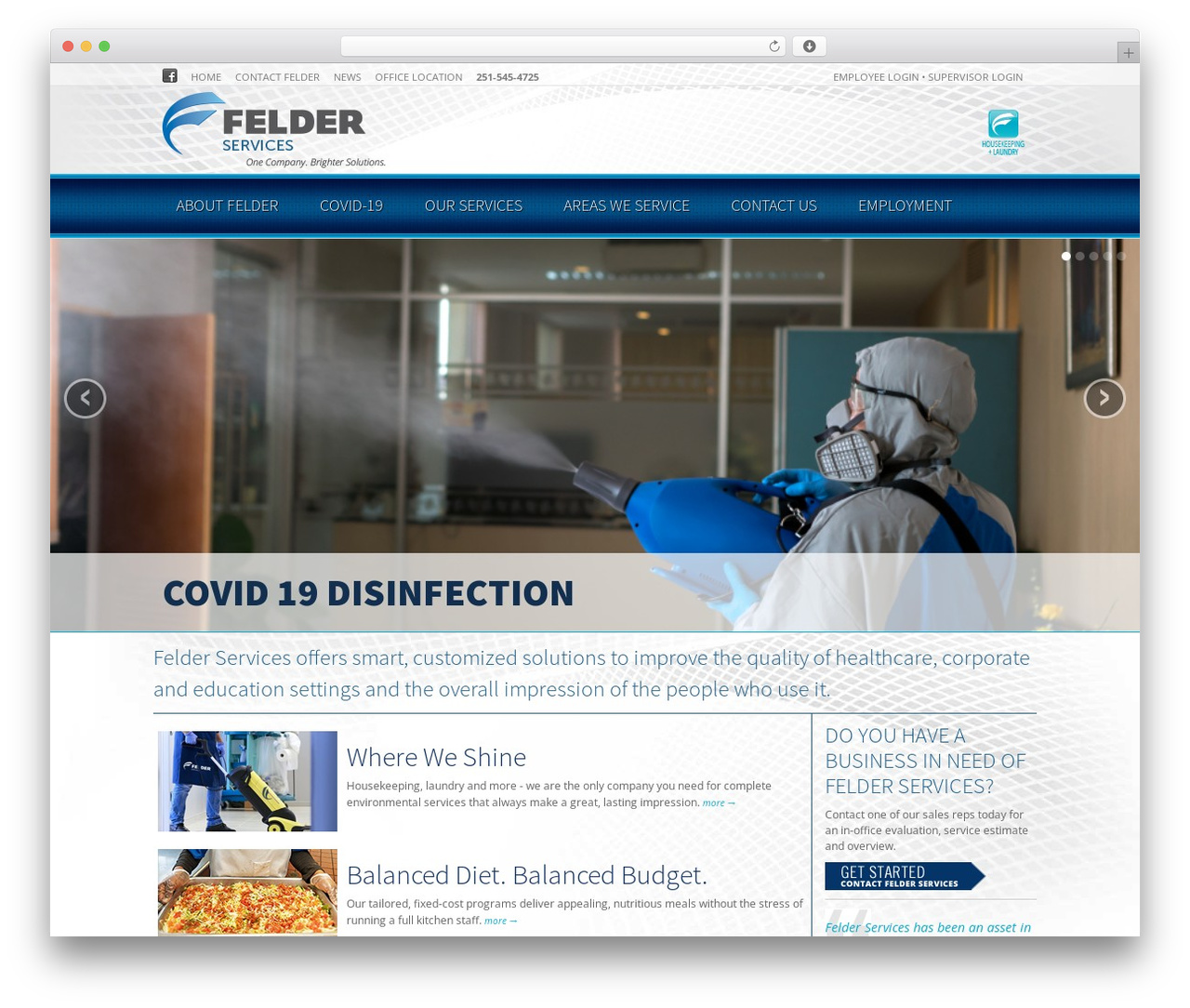WordPress theme Felder Services - felderservices.com