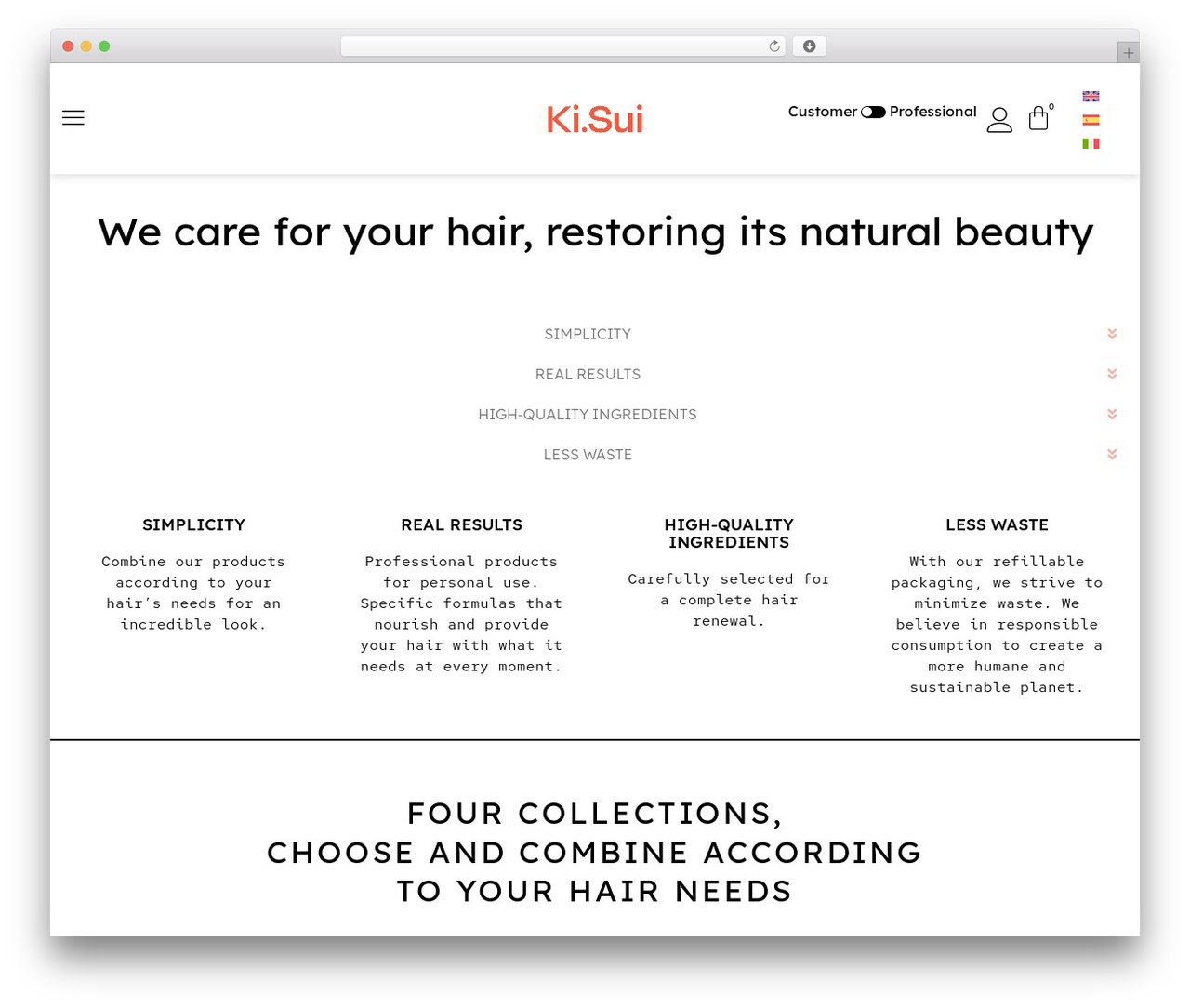 Hello Elementor WordPress theme - kisuihair.com