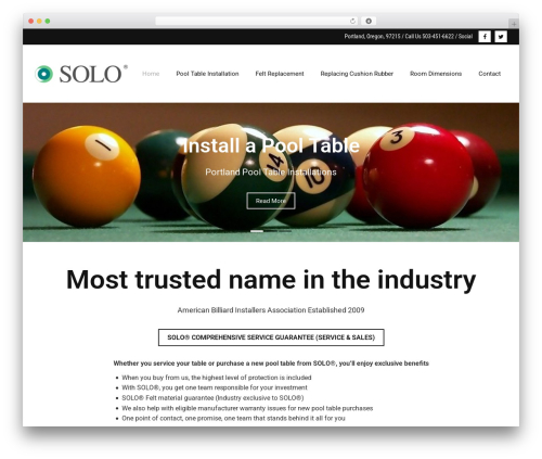 Ryan WordPress theme - portlandpooltablerepair.com