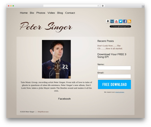 WordPress theme Fan Attracting Theme Framework [Leave this one inactive] - petersingermusic.com