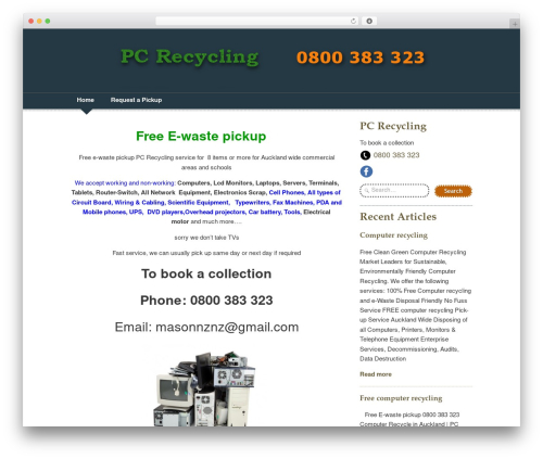 Designfolio WordPress theme - pcrecycling.co.nz