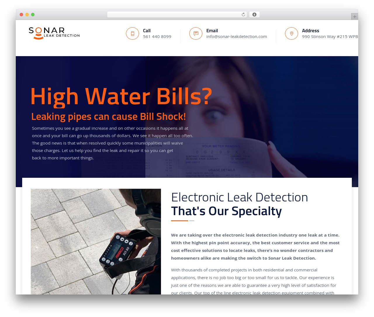 WordPress theme Tectxon - sonar-leakdetection.com