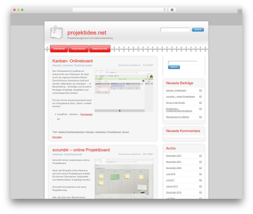 Modern Notepad WordPress theme - projektidee.net