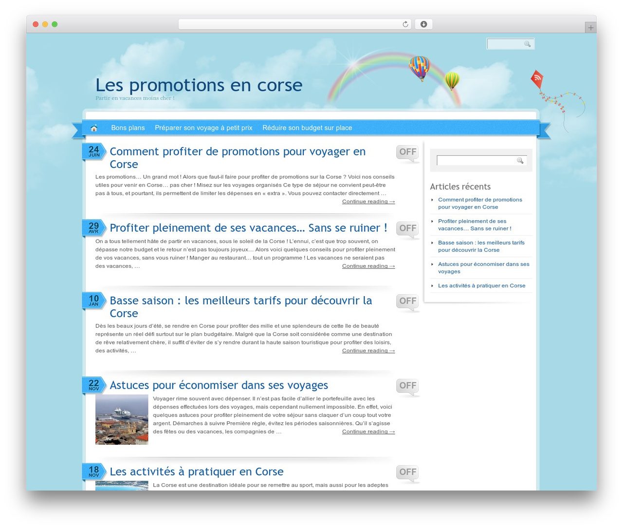 Rainbow WordPress theme - promocorse.fr