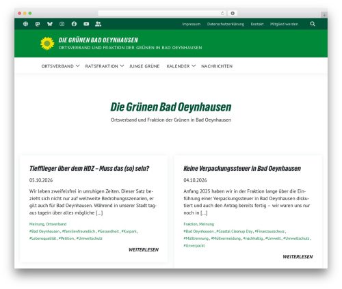Sunflower WordPress theme - gruene-badoeynhausen.de