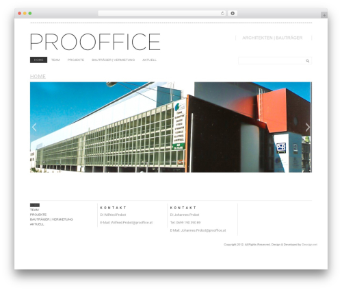 Architekt Theme top WordPress theme - prooffice.at