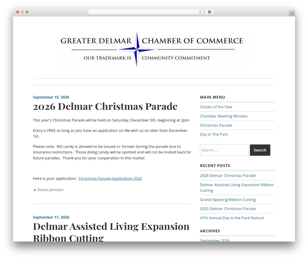 Theme WordPress Daniela - delmar-chamberofcommerce.com