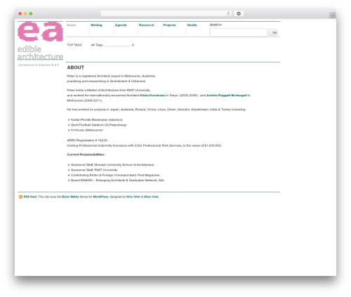 WordPress theme Basic Maths - petercharles.info