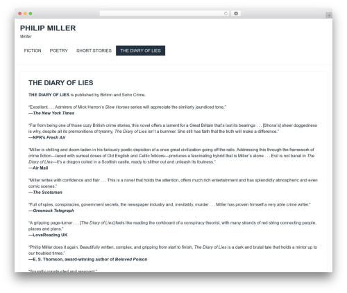 DK WordPress theme - philipmillerbooks.com