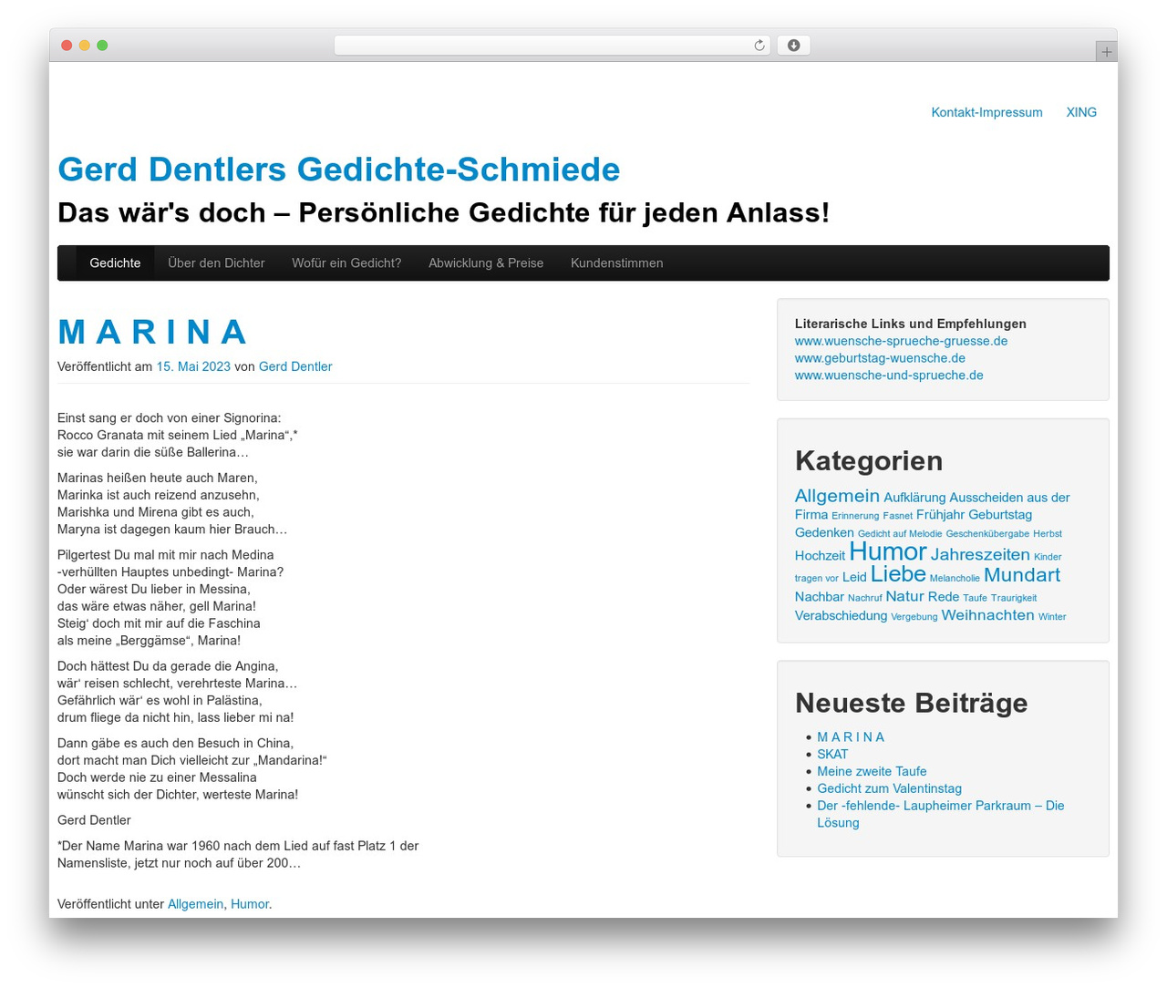 The Bootstrap WordPress theme - daswaersdoch.de