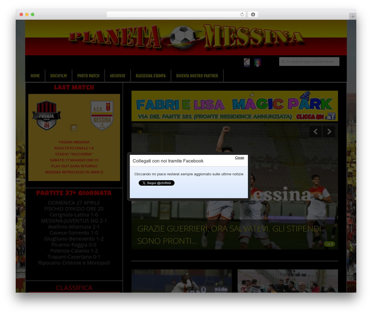 Typegrid WordPress theme - pianetamessina.com