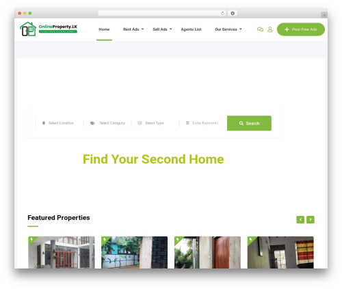Classified listing pro WordPress plugin - onlineproperty.lk