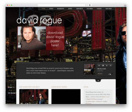 WordPress theme Music - davidrogue.com
