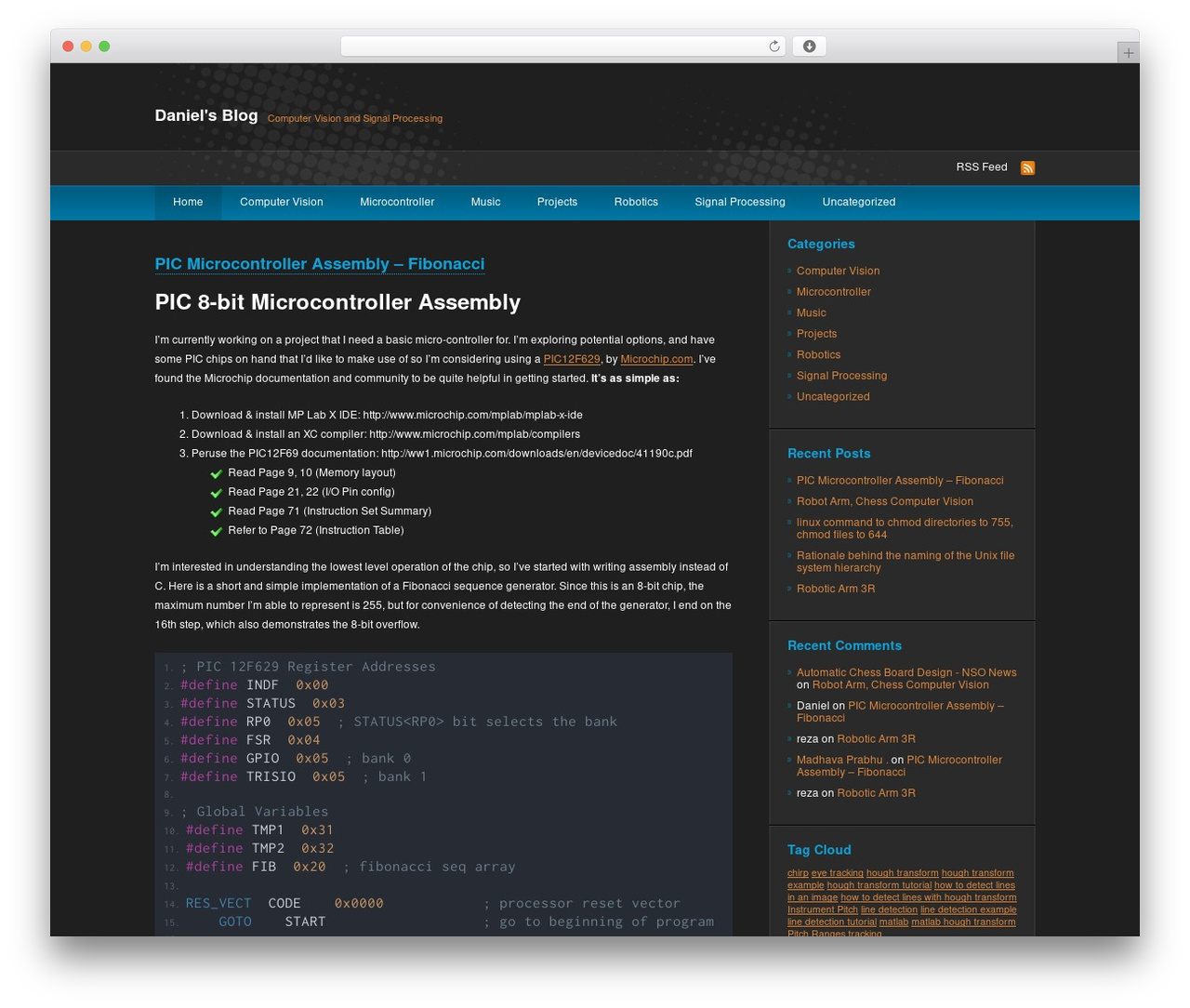 deCoder WordPress blog theme - danielbowers.com