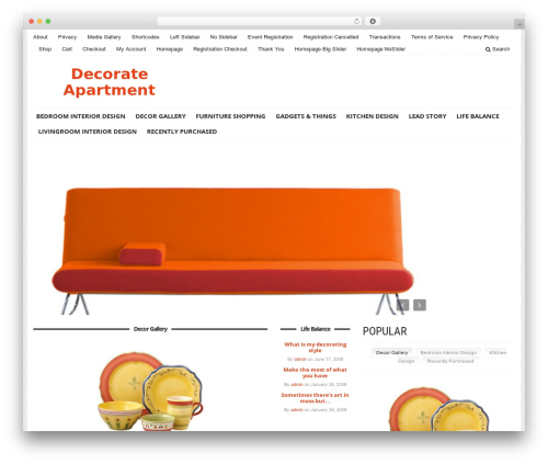 sharp WordPress theme - decorateapartment.com
