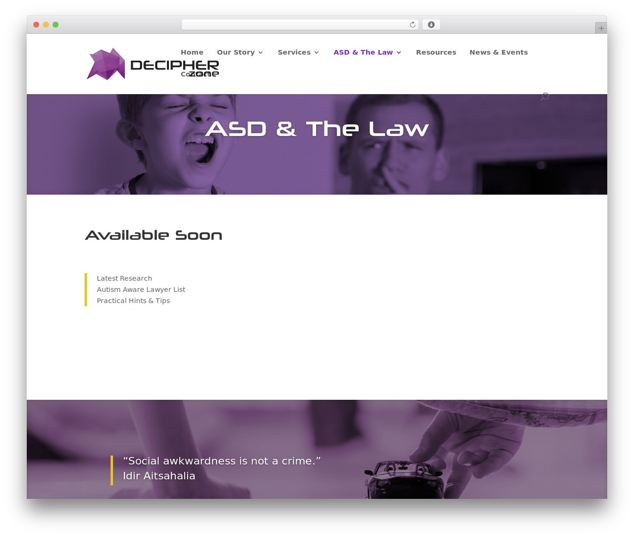 Theme WordPress Divi - decipherzone.com.au/asd-and-the-law