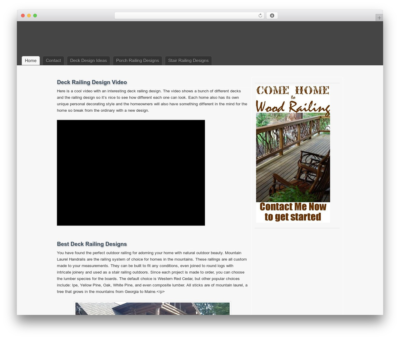zBench WordPress theme - deck-railing-designs.com