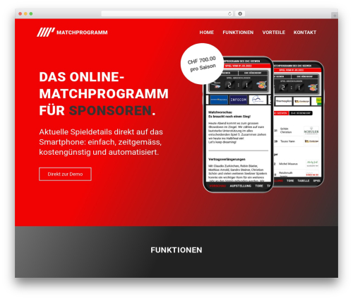 Best WordPress theme Matchprogramm Website - matchprogramm.ch